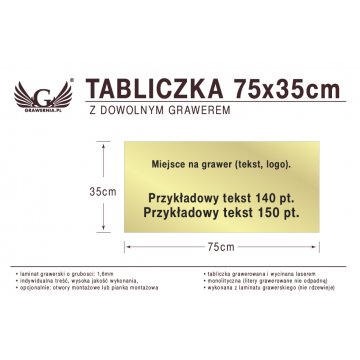 Tabliczka 75x35cm dowolny grawer laserem