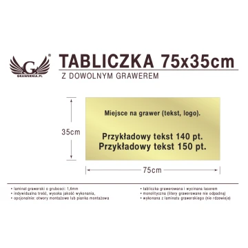 Tabliczka 75x35cm dowolny grawer laserem