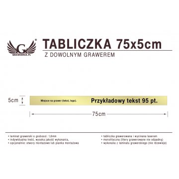 Tabliczka 75x5cm dowolny grawer laserem