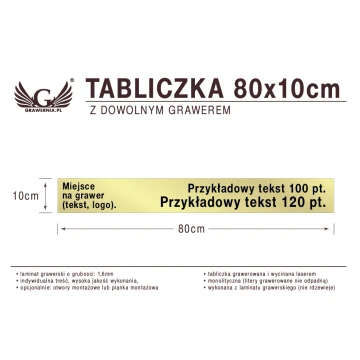 Tabliczka 80x10cm dowolny grawer laserem