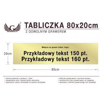 Tabliczka 80x20cm dowolny grawer laserem