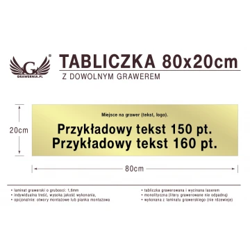 Tabliczka 80x20cm dowolny grawer laserem