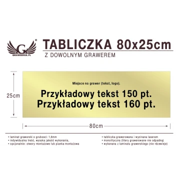 Tabliczka 80x25cm dowolny grawer laserem