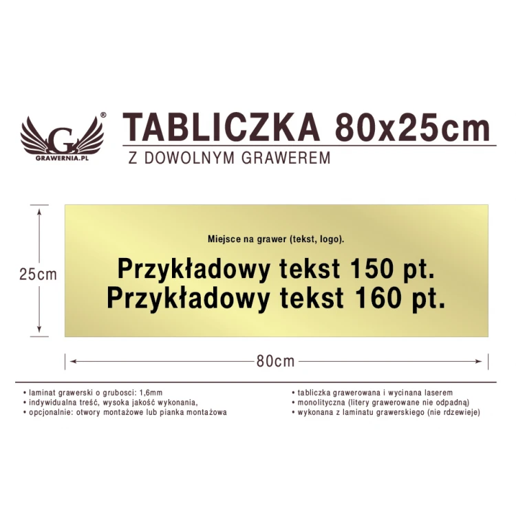 Tabliczka 80x25cm dowolny grawer laserem