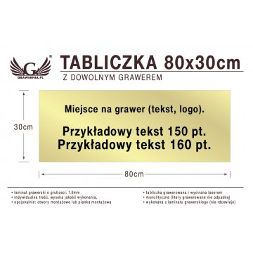 Tabliczka 80x30cm dowolny grawer laserem