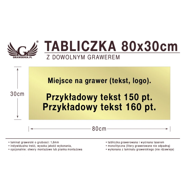 Tabliczka 80x30cm dowolny grawer laserem