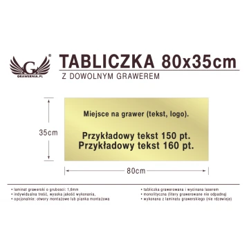 Tabliczka 80x35cm dowolny grawer laserem