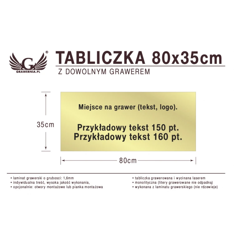 Tabliczka 80x35cm dowolny grawer laserem