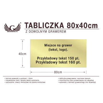 Tabliczka 80x40cm dowolny grawer laserem