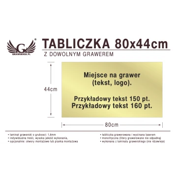 Tabliczka 80x44cm dowolny grawer laserem