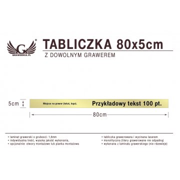 Tabliczka 80x5cm dowolny grawer laserem