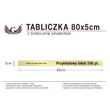 Tabliczka 80x5cm dowolny grawer laserem