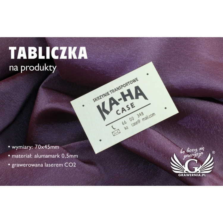Tabliczka aluminiowa AlumaMark na produkty - wym. 70x45mm