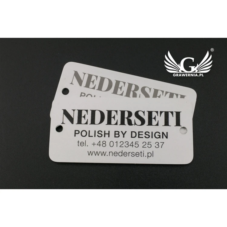 Tabliczka aluminiowa na produkty - niezniszczalny druk - wym. 55x26x1mm - TAB090