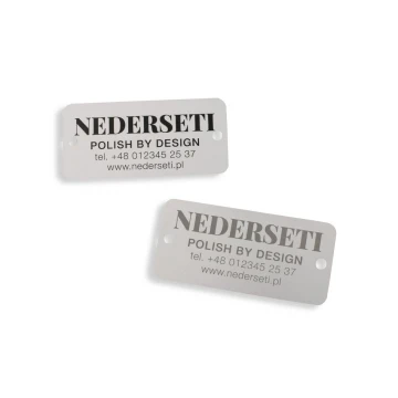Tabliczka aluminiowa na produkty - niezniszczalny druk - wym. 55x26x1mm - TAB090