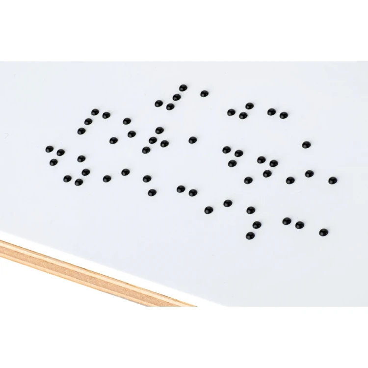 Tabliczka dla przychodni z pismem Braille'a - płyta fornirowana dąb i PCW - wym. 220x155mm - TAB407