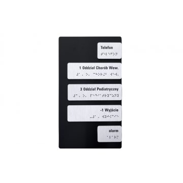 Tabliczka do windy dibondu i PCW z pismem Braille'a - wym. 133x265mm - TAB460 