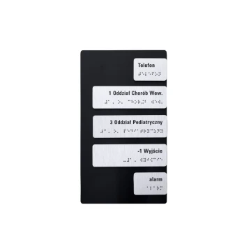 Tabliczka do windy dibondu i PCW z pismem Braille'a - wym. 133x265mm - TAB460 