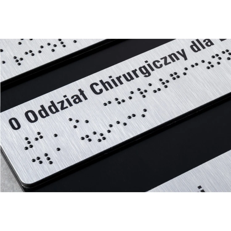 Tabliczka do windy z dibondu i PCW z pismem Braille'a - wym. 173x265mm - TAB461 