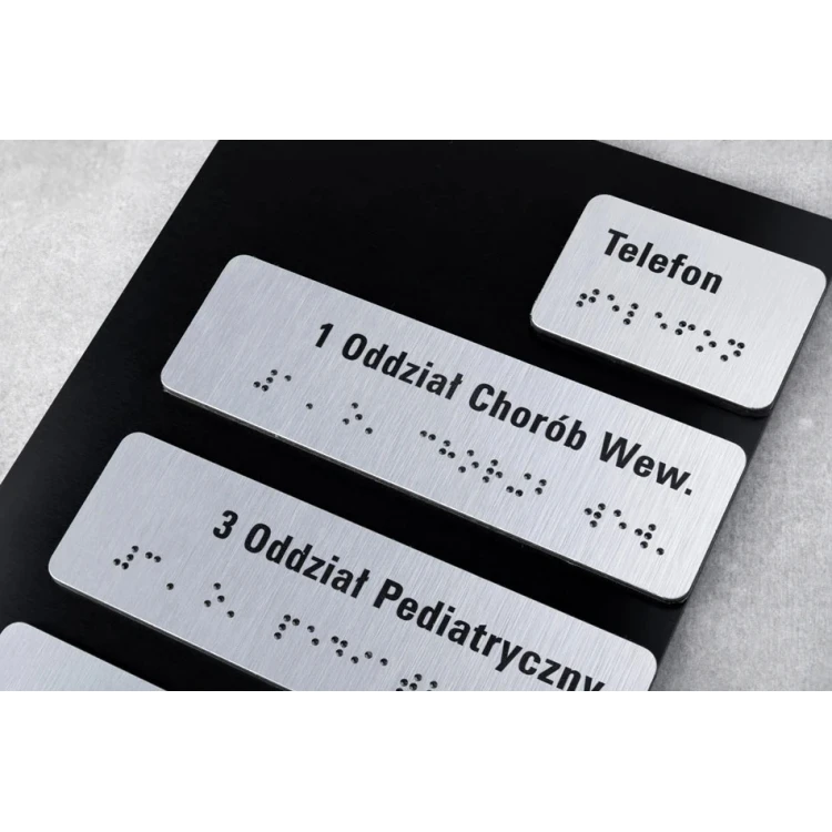 Tabliczka do windy dibondu i PCW z pismem Braille'a - wym. 133x265mm - TAB460 