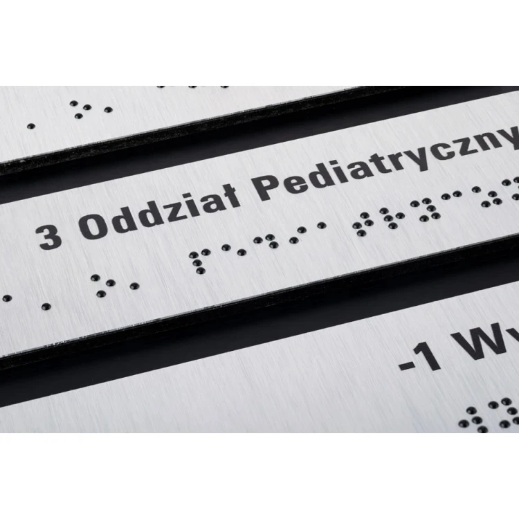 Tabliczka do windy dibondu i PCW z pismem Braille'a - wym. 133x265mm - TAB460 
