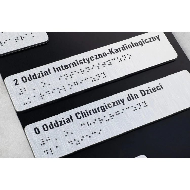 Tabliczka do windy z dibondu i PCW z pismem Braille'a - wym. 173x265mm - TAB461 