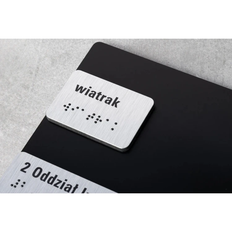 Tabliczka do windy z dibondu i PCW z pismem Braille'a - wym. 173x265mm - TAB461 