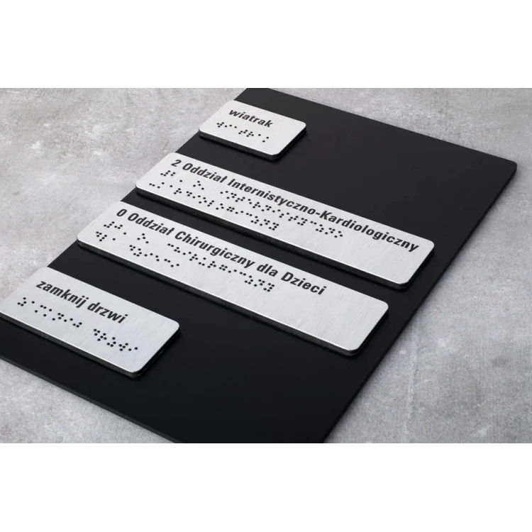 Tabliczka do windy z dibondu i PCW z pismem Braille'a - wym. 173x265mm - TAB461 