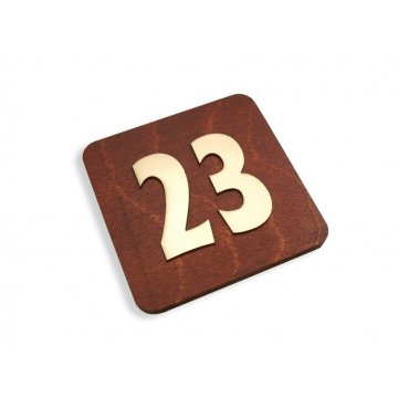 Tabliczka drewniana z numeracją - ND006 - wym. 100x100mm