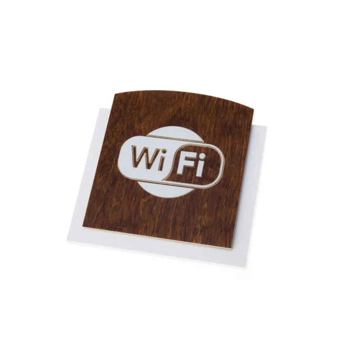 Tabliczka drewniana z wypukłym piktogramem - WIFI 1 - wym: 120x118mm - TAB435