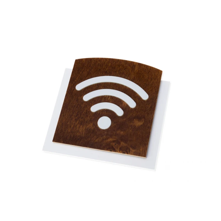 Tabliczka drewniana z wypukłym piktogramem - WIFI 2 - wym: 120x118mm - TAB436