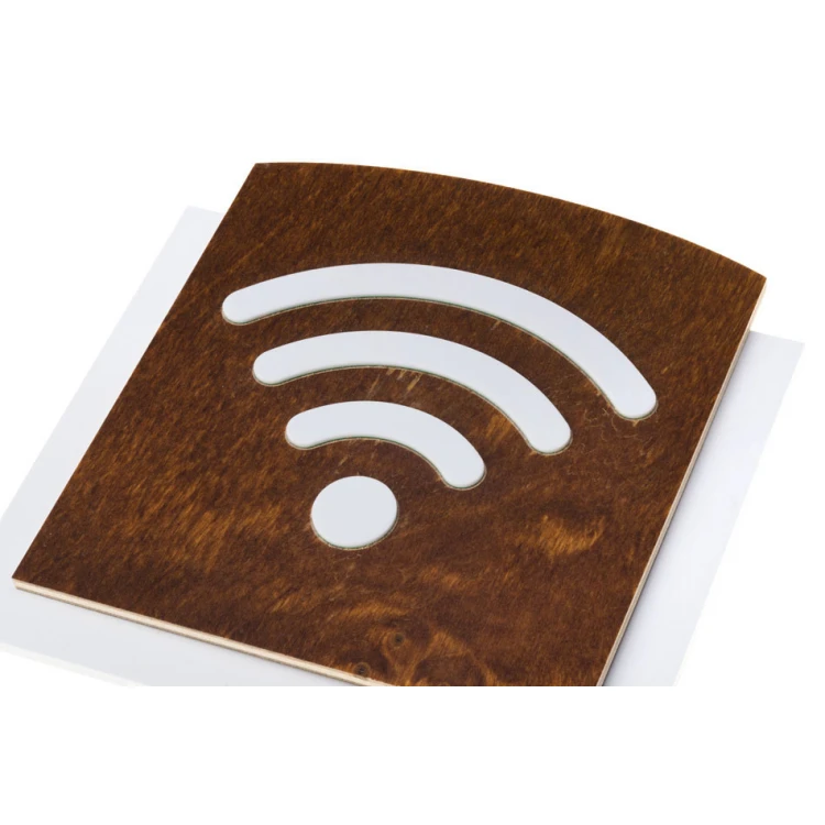 Tabliczka drewniana z wypukłym piktogramem - WIFI 2 - wym: 120x118mm - TAB436