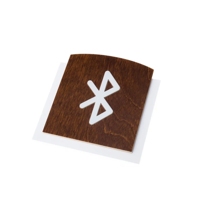 Tabliczka drewniana z wypukłym piktogramem - BLUETOOTH - wym: 120x118mm - TAB441