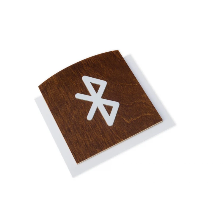Tabliczka drewniana z wypukłym piktogramem - BLUETOOTH - wym: 120x118mm - TAB441