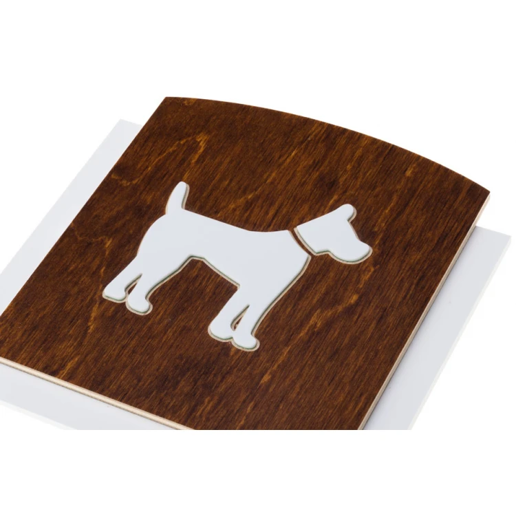 Tabliczka drewniana z wypukłym piktogramem - PIES - wym: 120x118mm - TAB444