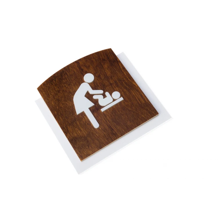 Tabliczka drewniana z wypukłym piktogramem - PRZEWIJAK - wym: 120x118mm - TAB446
