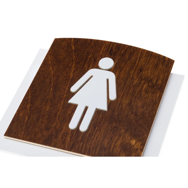 Tabliczka drewniana z wypukłym piktogramem - TOALETA - wym: 120x118mm - TAB448