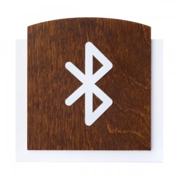 Tabliczka drewniana z wypukłym piktogramem - BLUETOOTH - wym: 120x118mm - TAB441