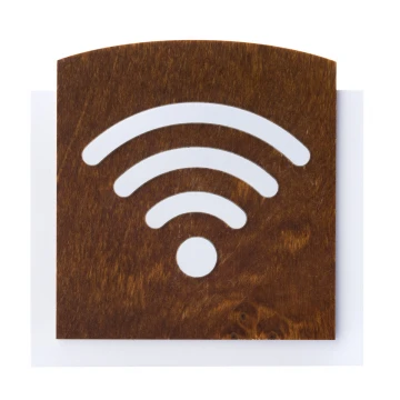 Tabliczka drewniana z wypukłym piktogramem - WIFI 2 - wym: 120x118mm - TAB436