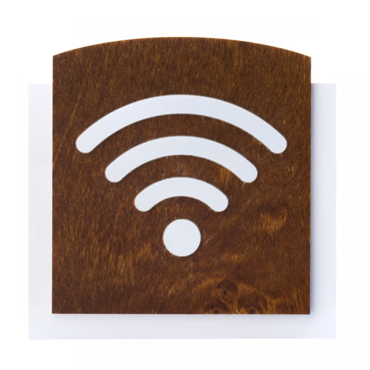 Tabliczka drewniana z wypukłym piktogramem - WIFI 2 - wym: 120x118mm - TAB436