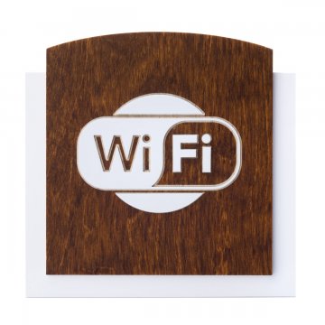 Tabliczka drewniana z wypukłym piktogramem - WIFI 1 - wym: 120x118mm - TAB435