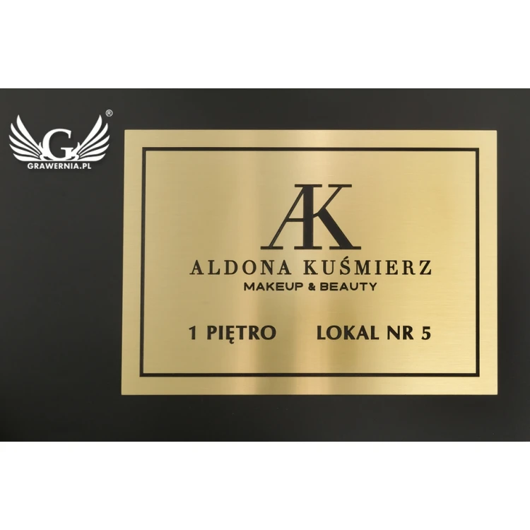 Tablica mosiężna grawerowana - wym. 210x150mm - TAB061