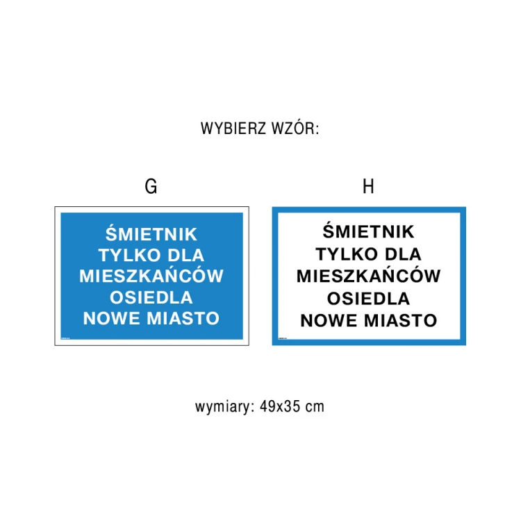 Tabliczka informacyjna do altany, wiaty śmietnikowej - wym. 490x350mm - PVC - kolorowy druk UV - TAB246