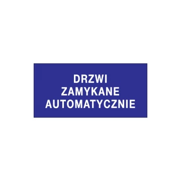 Tabliczka informacyjna drzwi otwierane automatycznie - wym. 210x100mm - PVC - kolorowy druk UV - TAB143