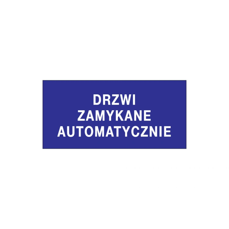 Tabliczka informacyjna drzwi otwierane automatycznie - wym. 210x100mm - PVC - kolorowy druk UV - TAB143