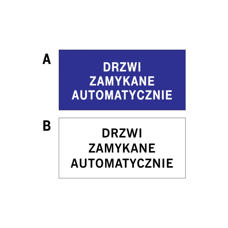 Tabliczka informacyjna drzwi otwierane automatycznie - wym. 210x100mm - PVC - kolorowy druk UV - TAB143