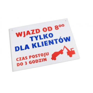 Tabliczka informacyjna tworzywo PCW gr. 0,7mm - wym. 320x400mm - druk UV