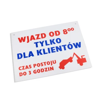 Tabliczka informacyjna tworzywo PCW gr. 0,7mm - wym. 320x400mm - druk UV