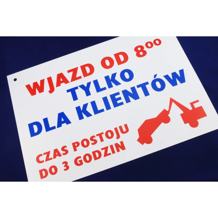 Tabliczka informacyjna tworzywo PCW gr. 0,7mm - wym. 320x400mm - druk UV