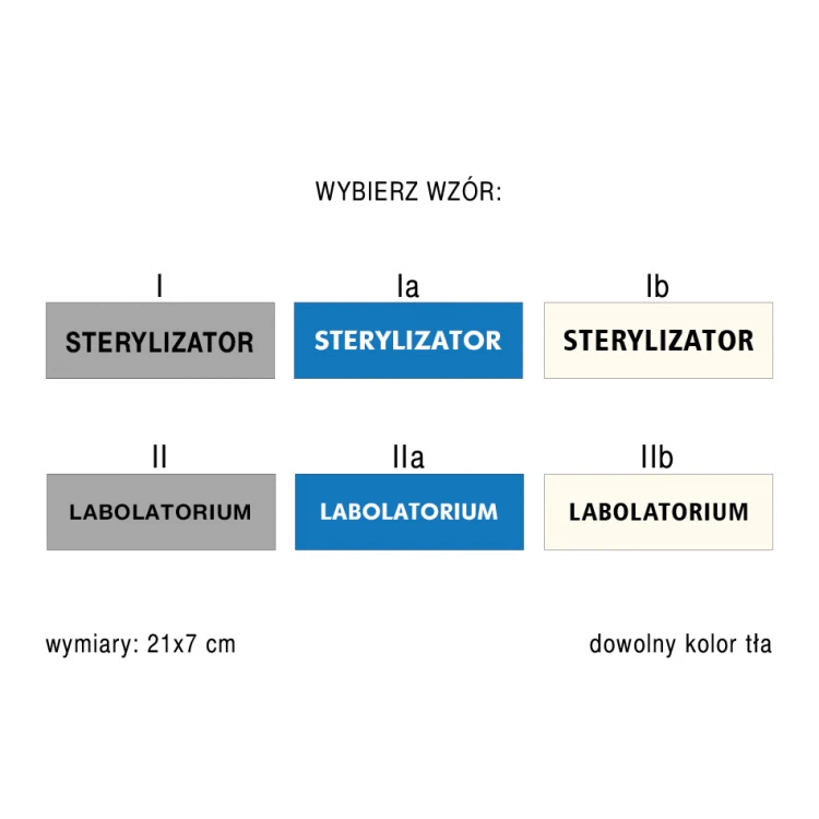 Tabliczka laboratorium, sterylizator - wym. 210x70mm - PVC - druk UV - TAB167